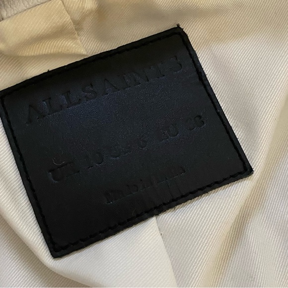 All Saints Elora Leather Fringed Biker Jacket - Picture 8 of 12